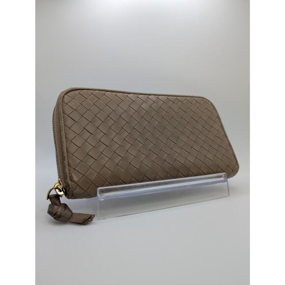Authentic Bottega Veneta Intrecciato Zippy Long Wallet – Tan - Picture 1 of 12